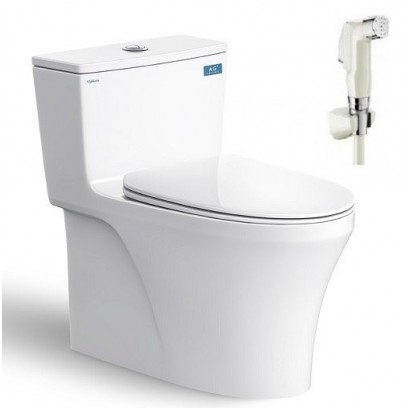 Bồn Cầu Viglacera HL2 Nắp V687 1 Khối Nano Titan + VG826