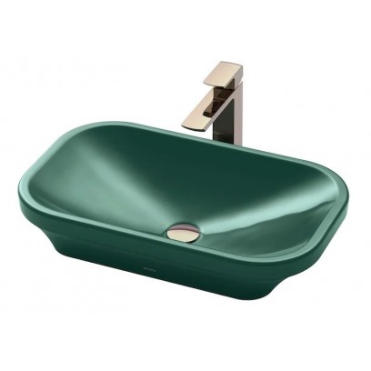 Chậu Rửa Lavabo TOTO LW630JDW/F#FRG Đặt Bàn Rừng Xanh 600x370 mm