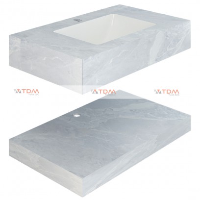 Chậu Rửa Mặt 2 Tầng Viglacera US8-9GP01 Kèm Lavabo Âm Bàn Màu Xám Giả Vân Đá