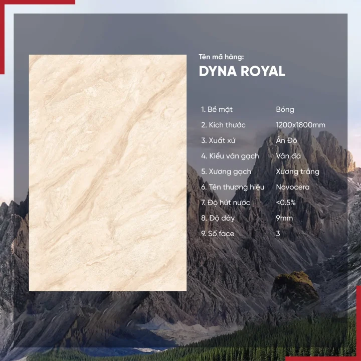 Gạch Dyna Royal 1200x1800 bóng kính