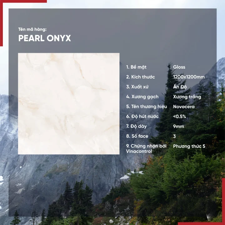 Gạch Pearl Onyx 1200x1200 bóng kính