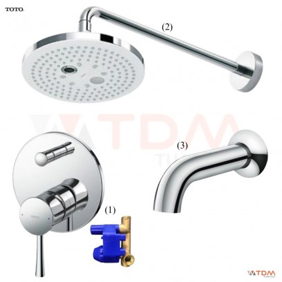 Sen Tắm TOTO TBS02304B/TBW01004A/TBS02001B Âm Tường Xả Bồn